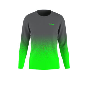 CAMISETA MANGA LONGA DEGRADE - CINZA COM VERDE